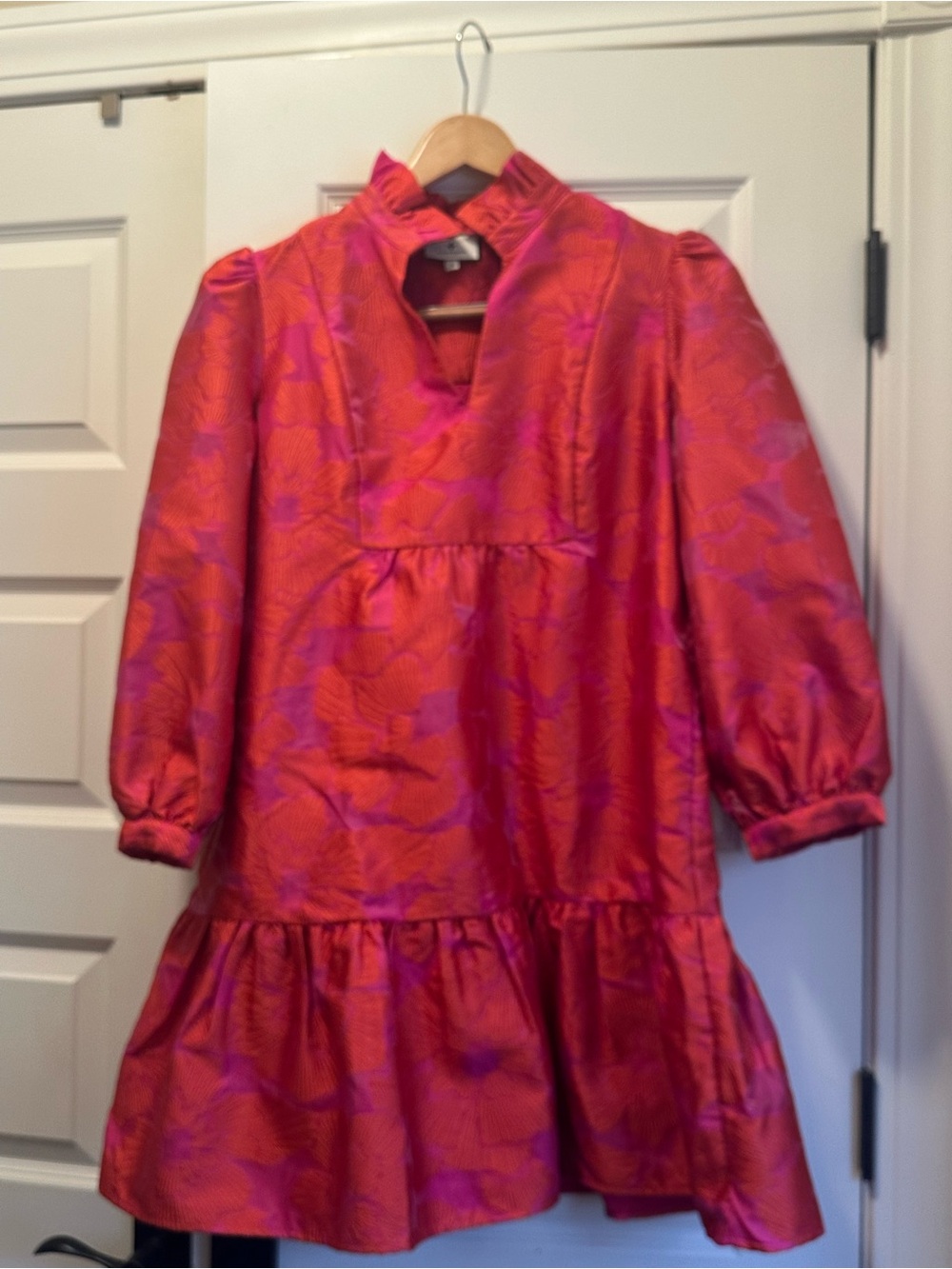 Tuckernuck Fuchsia and Coral Jacquard Dress